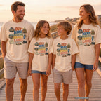Out Here Making Family Lore Road Trip Shirt in Ivory – worn on a family trip (AI-generated model photo)