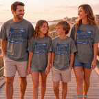 Weekends Well Spent Youth Tee – Kids' Comfort Colors Lake Vacation Shirt in Pepper – worn on a family trip (AI-generated model photo)