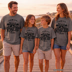 Family Road Trip Mode Shirt in Pepper – worn on a family trip (AI-generated model photo)