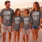 Cabin Weekend Crew Vintage Shirt in Pepper – worn on a family trip (AI-generated model photo)