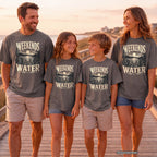 Weekends by the Water Lake Vacation Shirt in Pepper – worn on a family trip (AI-generated model photo)