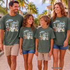 The Best Part Is Who Came with You Beach Vacation Shirt in Moss – worn on a family trip (AI-generated model photo)