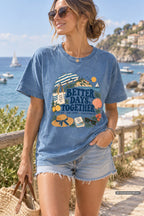 Better Days Together Coastal Vacation Shirt – close-up product photo