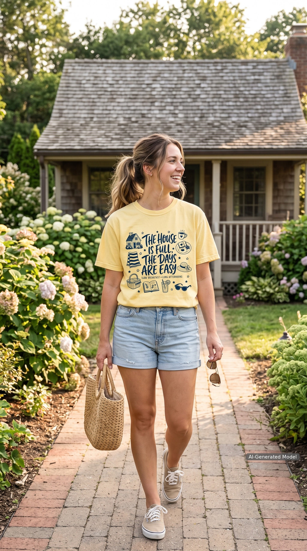 The House Is Full the Days Are Easy Family Getaway Shirt – close-up product photo