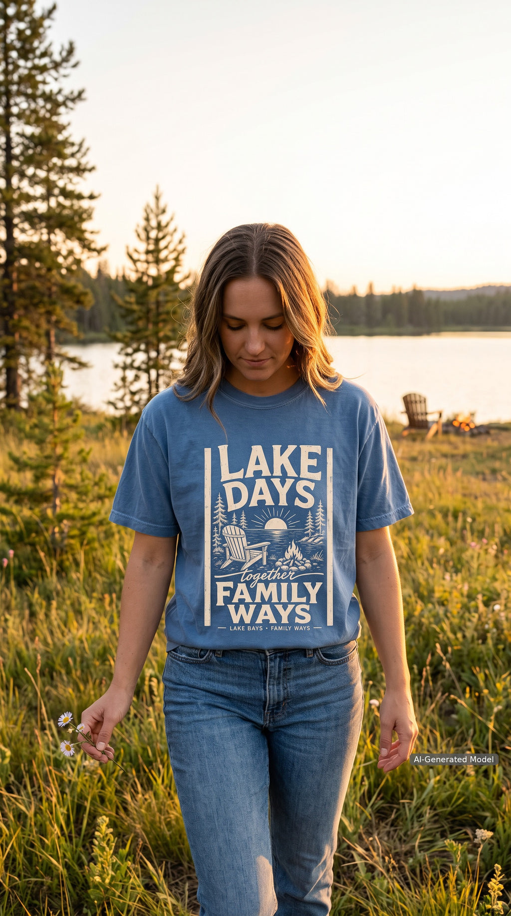 Lake Days Family Ways Vacation Shirt – close-up product photo