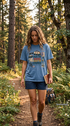 Pack the Bags Keep the Stories Family Getaway Shirt – close-up product photo