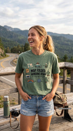 Map Folded Windows Down Road Trip Shirt – close-up product photo