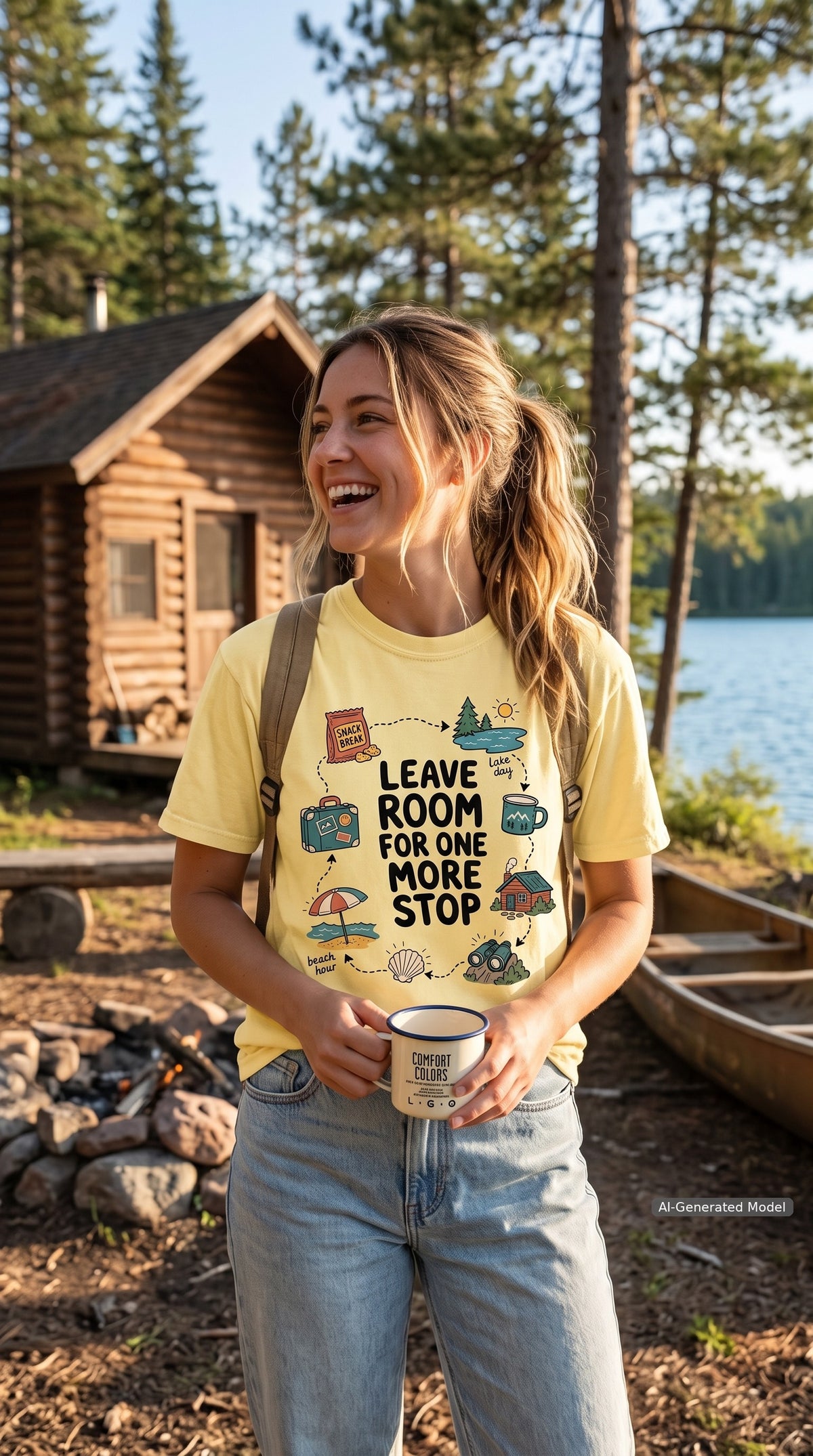 Leave Room for One More Stop Road Trip Shirt – close-up product photo