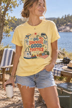 Go Somewhere Good Together Beach Vacation Shirt – close-up product photo
