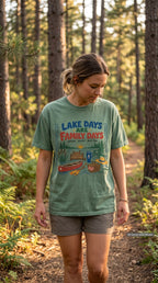 Lake Days Are Family Days Lake Vacation Shirt – close-up product photo