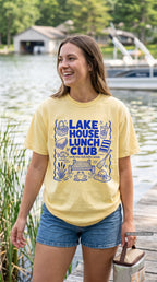Lake House Lunch Club Lake Vacation Shirt – close-up product photo