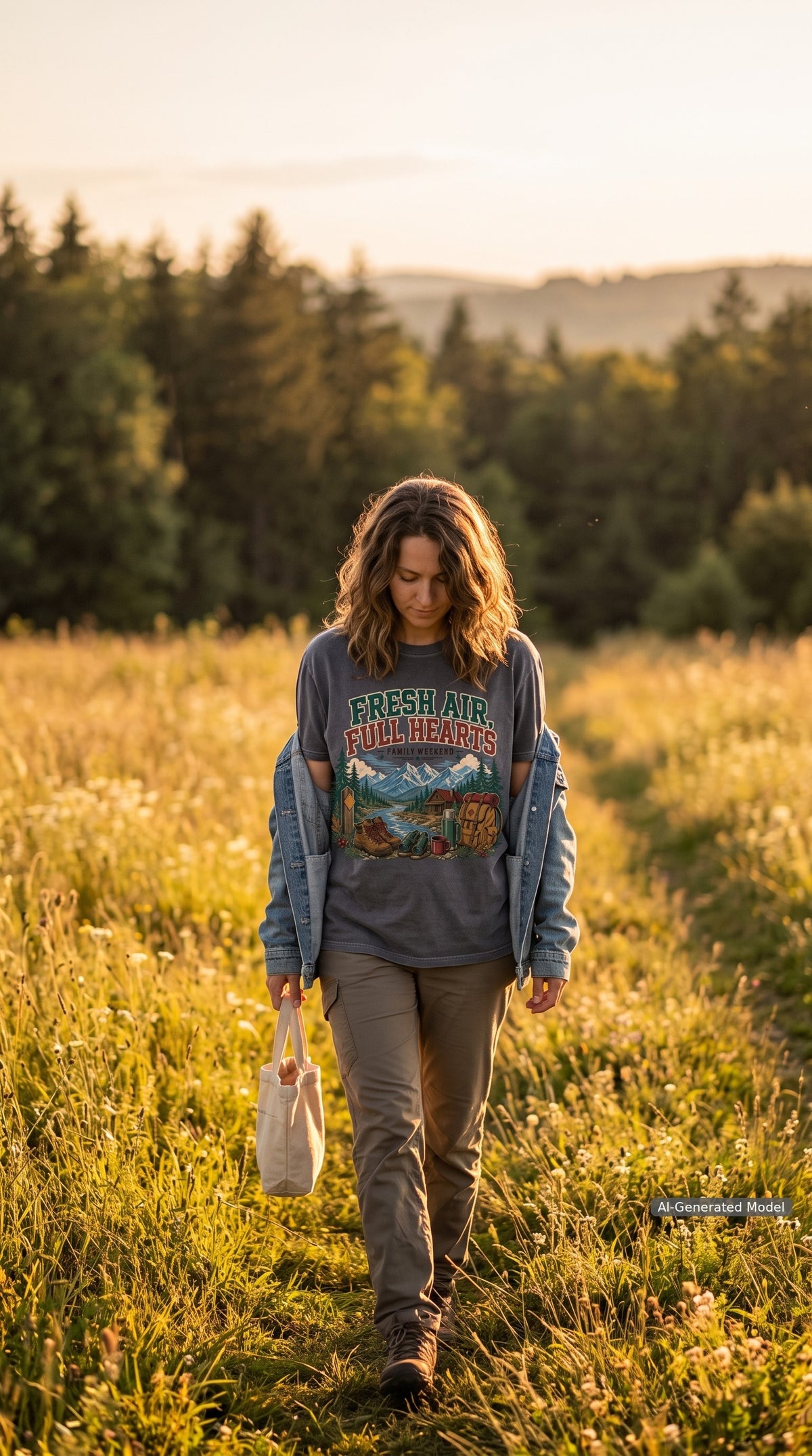 Fresh Air Full Hearts Cabin Weekend Shirt – close-up product photo