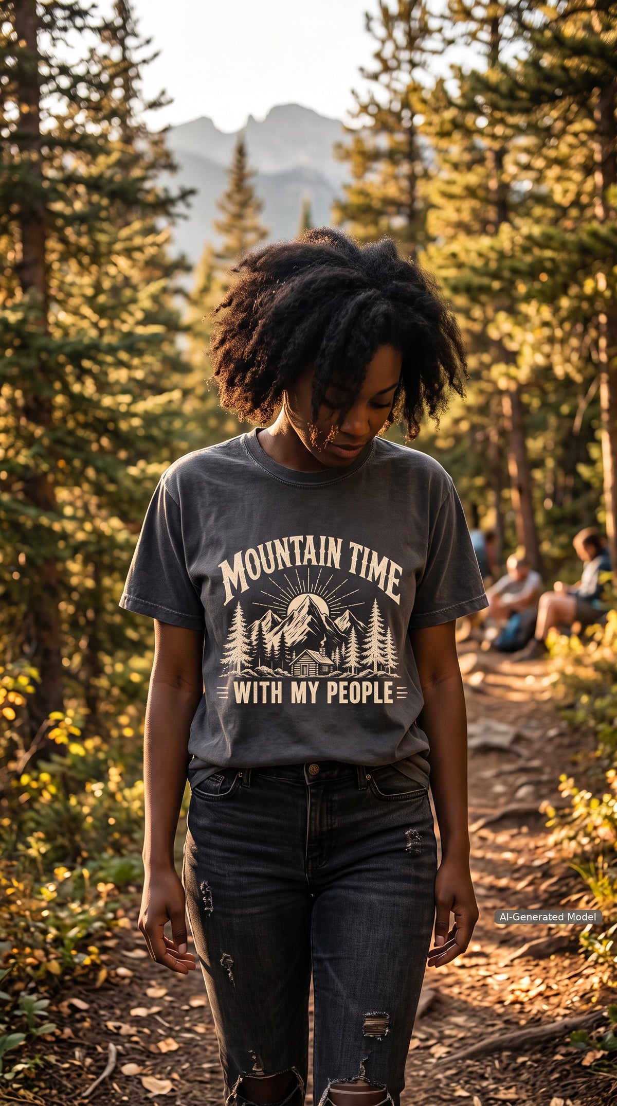 Mountain Time With My People Family Trip Shirt – close-up product photo