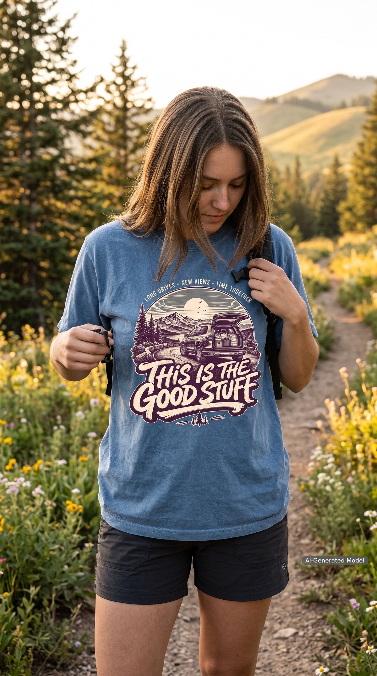 This Is the Good Stuff Road Trip Shirt – close-up product photo
