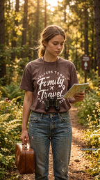 Family Travel Places to Go People to Love Shirt – close-up product photo