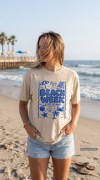 Beach Week State of Mind Beach Vacation Shirt – close-up product photo