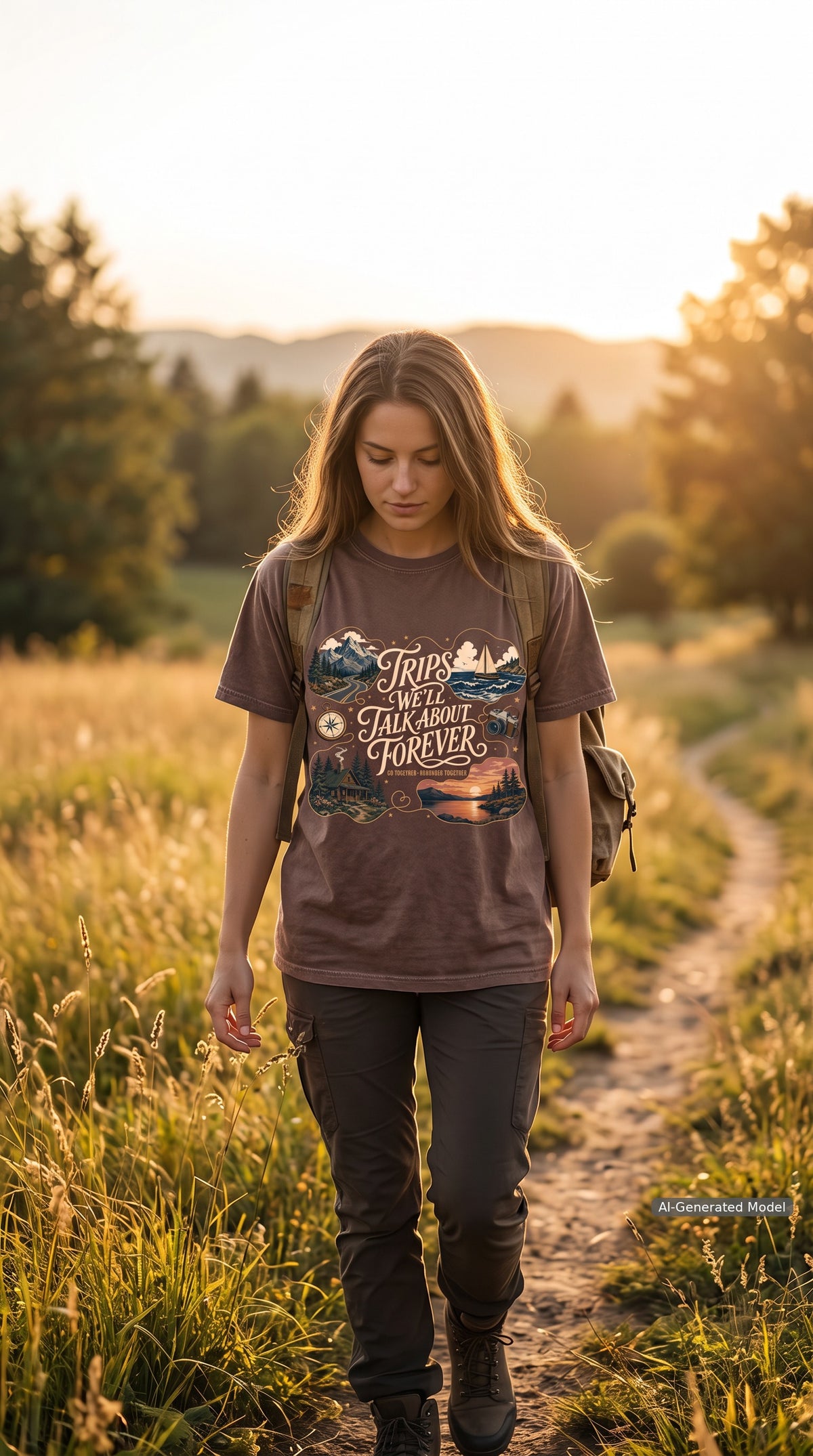 Trips We'll Talk About Forever Family Travel Shirt – close-up product photo