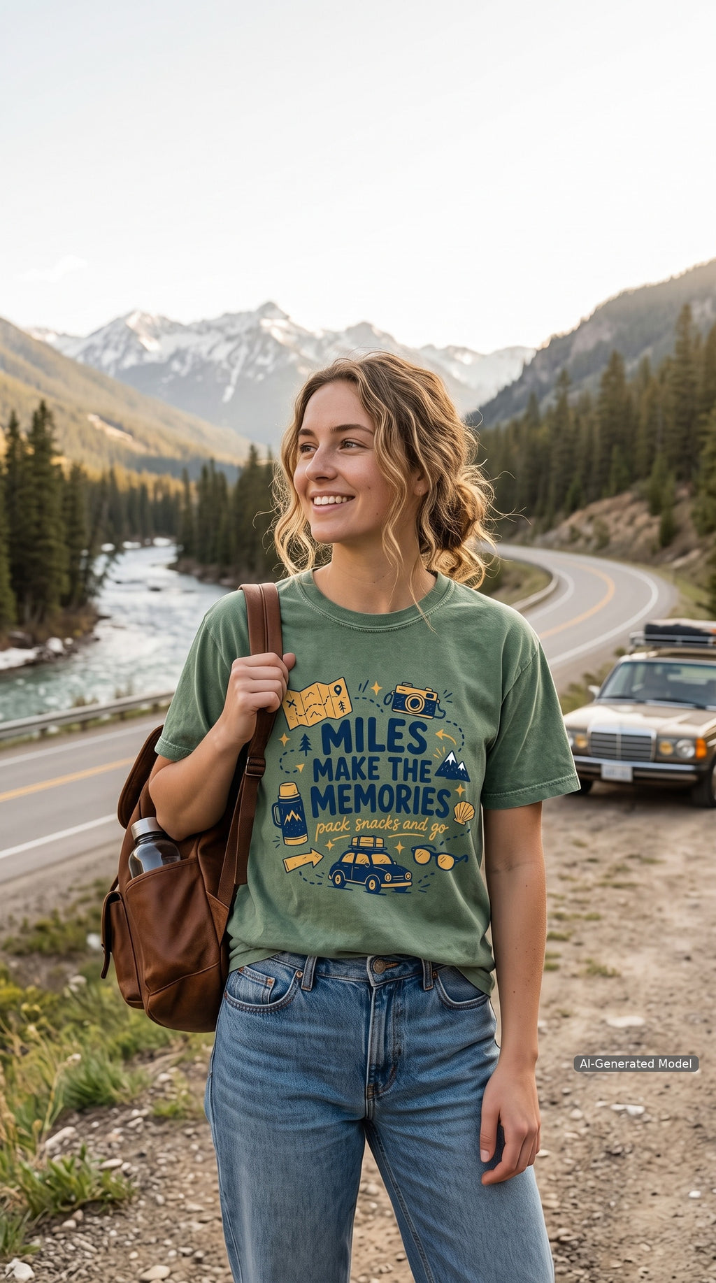 Miles Make the Memories Road Trip Shirt – close-up product photo