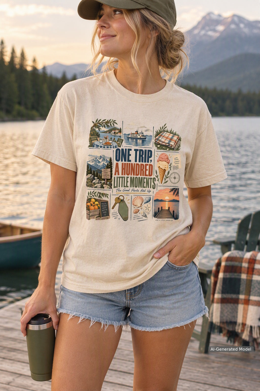 One Trip a Hundred Little Moments Family Travel Shirt – close-up product photo