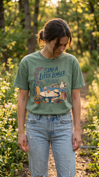 Stay a Little Longer Girls Trip Shirt – close-up product photo