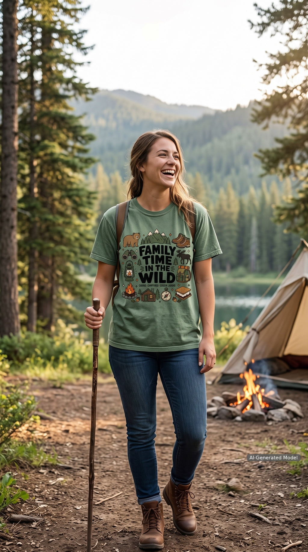 Family Time in the Wild Camping Shirt – close-up product photo