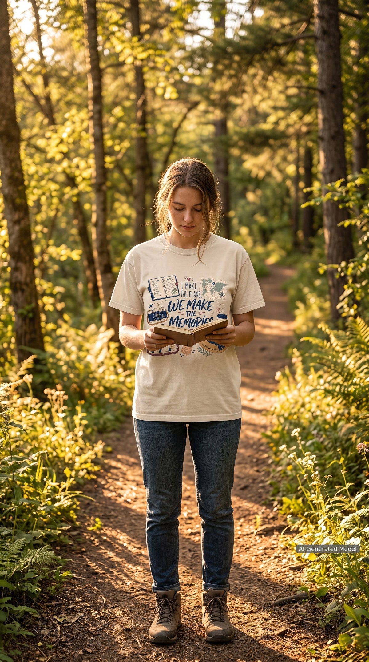 I Make the Plans We Make the Memories Travel Mom Shirt – close-up product photo