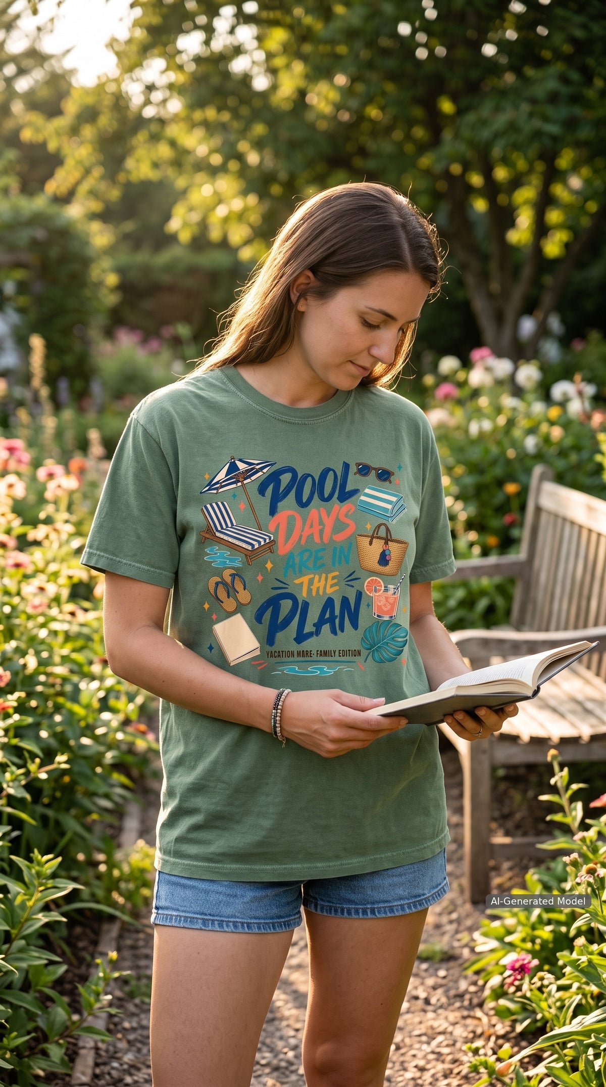 Pool Days Are in the Plan Family Getaway Shirt – close-up product photo
