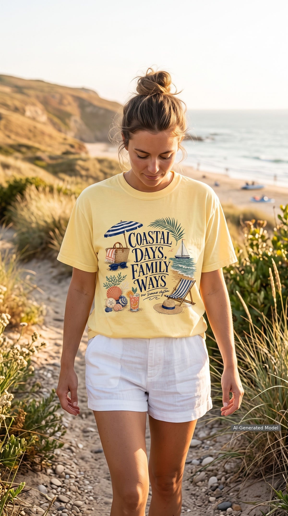 Coastal Days Family Ways Beach Vacation Shirt – close-up product photo