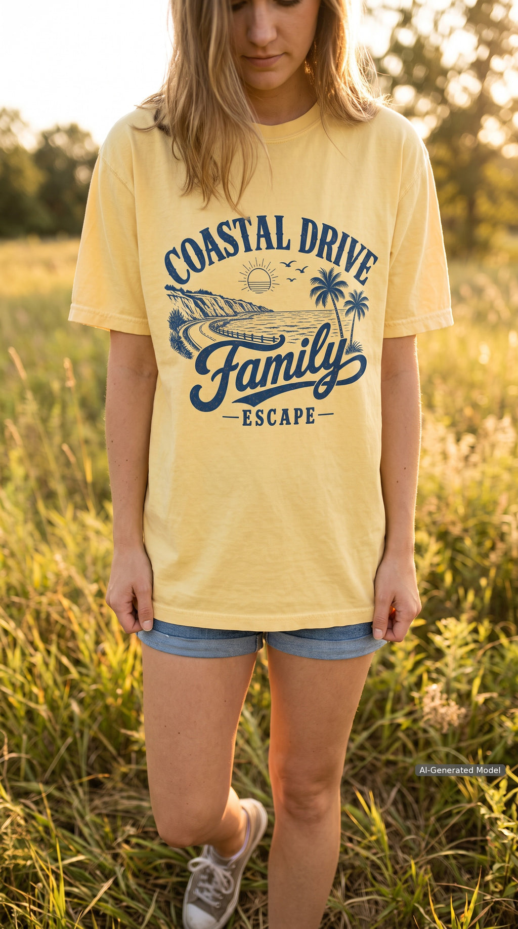 Coastal Drive Family Escape Shirt – close-up product photo