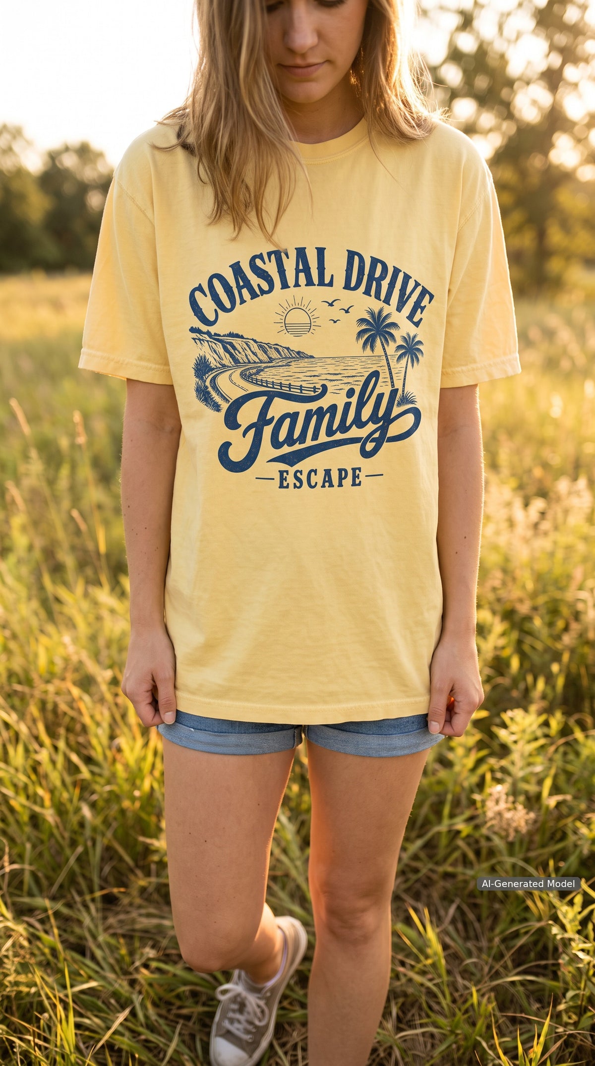 Coastal Drive Family Escape Shirt – close-up product photo