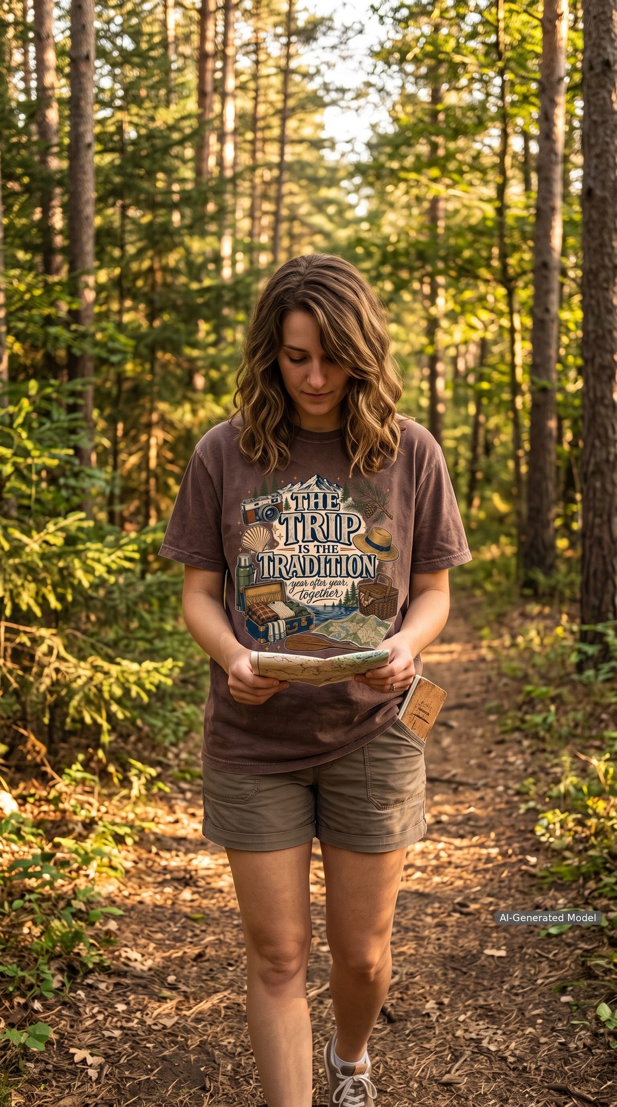 The Trip Is the Tradition Lake Vacation Shirt – close-up product photo