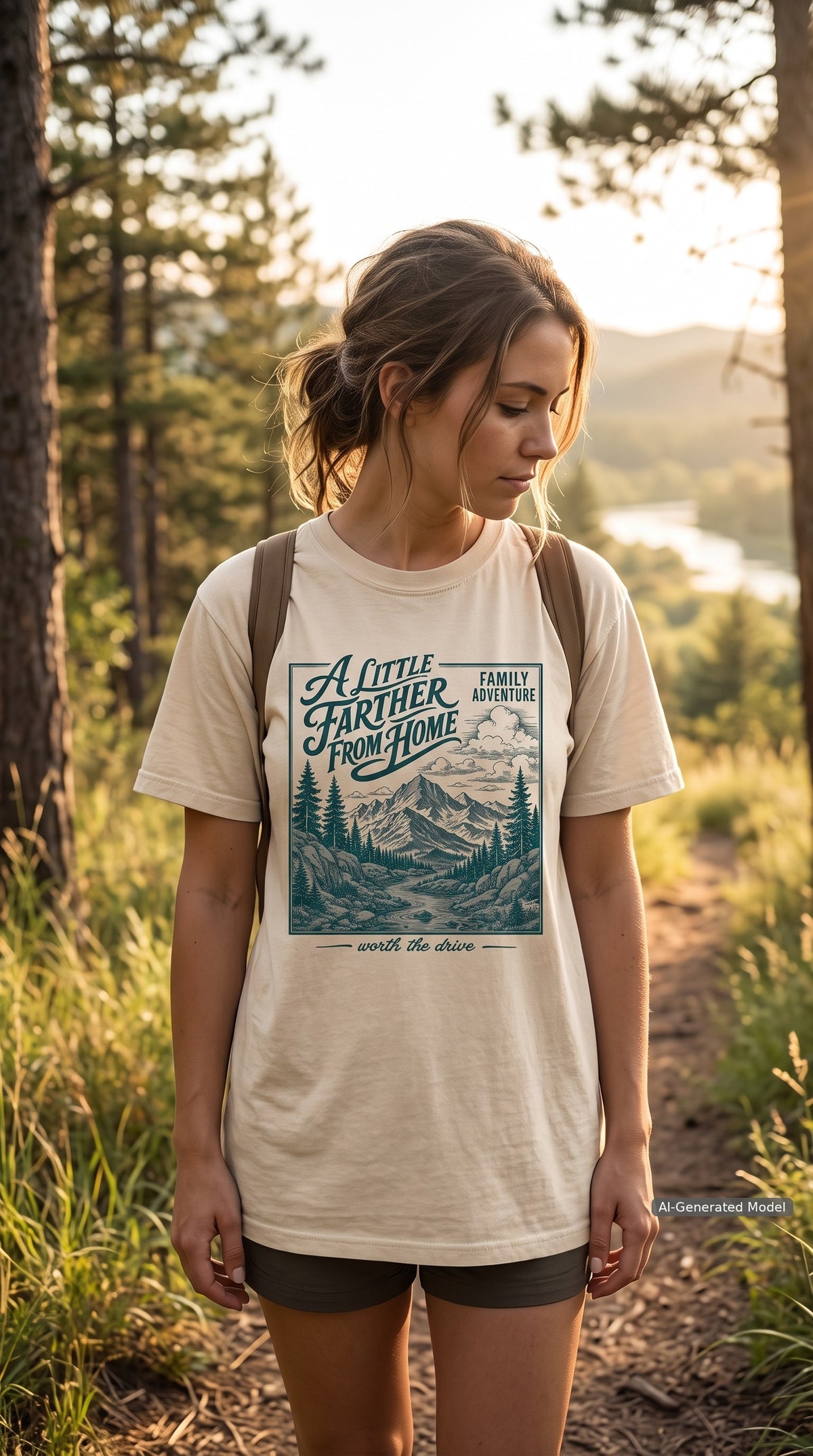 A Little Farther from Home Family Adventure Shirt – close-up product photo