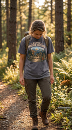 A Little Farther Together Hiking Family Shirt – close-up product photo