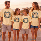 The People Make the Place Travel Shirt in Butter – worn on a family trip (AI-generated model photo)