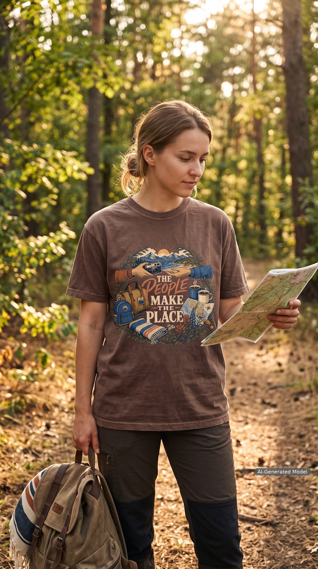 The People Make the Place Travel Shirt – close-up product photo