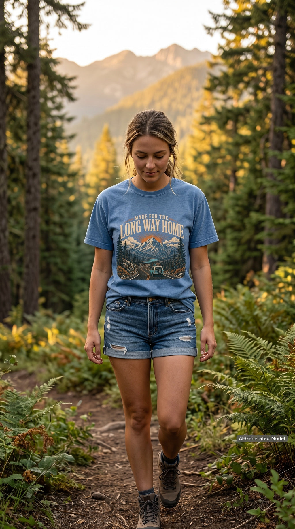 Made for the Long Way Home Scenic Road Trip Shirt – close-up product photo