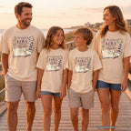 Planned With Love Lived Together Travel Mom Shirt in Ivory – worn on a family trip (AI-generated model photo)