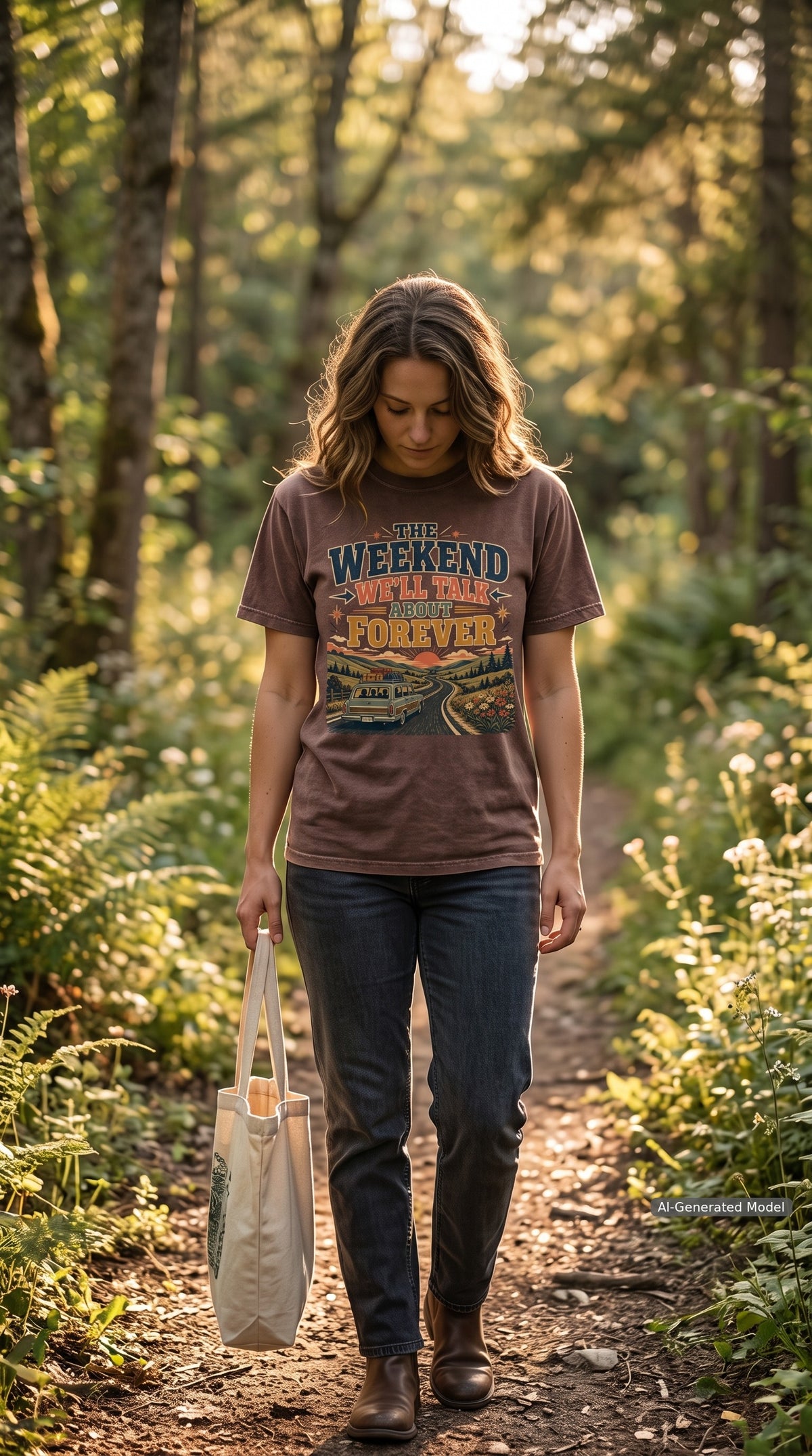 The Weekend We’ll Talk About Forever Road Trip Shirt – close-up product photo